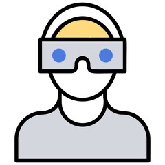 
Virtual reality head-mounted device or glasses
