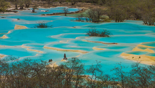 Huanglong Sichuan China Kalksinterbecken Kalksinterterrassen 
