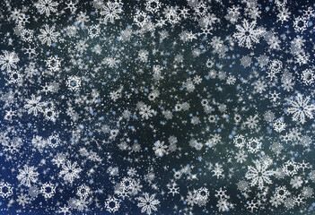 blue christmas background with snowflakes