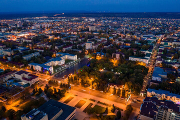 Fototapeta na wymiar Panorama of Cherkessk city, Karachay-Cherkess Republic 