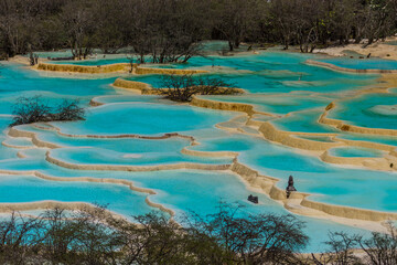 Huanglong Sichuan China Kalksinterbecken Kalksinterterrassen 