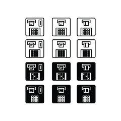 Atm machine icon set