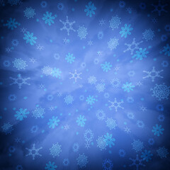 blue christmas background with snowflakes