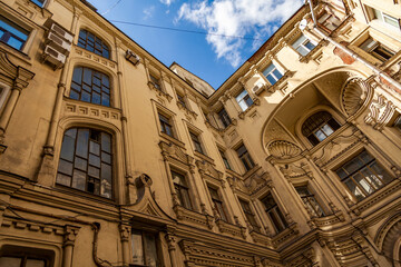 Moscow, Russia, August 11, 2020. The architectural ensemble of the historic district of the city....