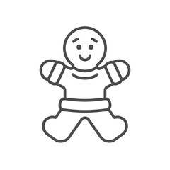 Gingerbread Man Vector Illustration Icon 
