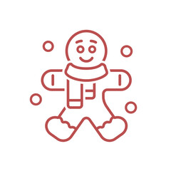 Gingerbread Man Vector Illustration Icon 
