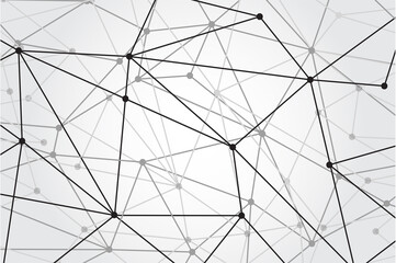 Network abstract connection isolated on gray background. Network technology background with dots and lines. Ai background. Modern abstract concept. Ai vector, network technology