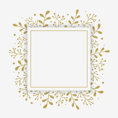 Concept of Christmas greeting card with mistletoe branches. Xmas background with copyspace. Vector