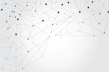 Network abstract connection isolated on gray background. Network technology background with dots and lines. Ai background. Modern abstract concept. Ai vector, network technology