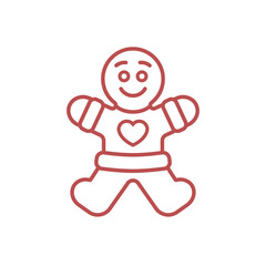 Gingerbread Man Vector Illustration Icon 
