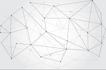 Network abstract connection isolated on gray background. Network technology background with dots and lines. Ai background. Modern abstract concept. Ai vector, network technology