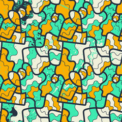 Seamless abstract colorful backdrop with hand drawn pattern