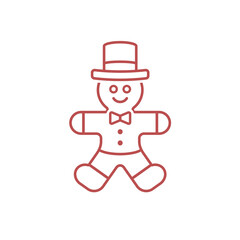Gingerbread Man Vector Illustration Icon 
