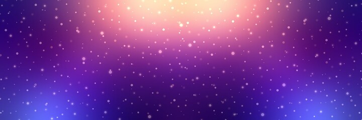 Snow purple luxury holidays banner. Bright light on top and deep shades. Gloss background.