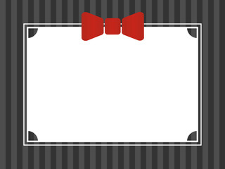 Red ribbon on stripe background. Vector illustration.