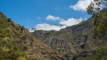 Fototapeta na wymiar View on the valley and tropical mountains