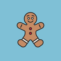 Gingerbread Man Vector Illustration Icon 
