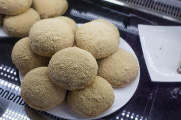 Korean traditional food Injeolmi, rice cake bread.