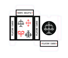 
Illustration depicting the design of a box for playing cards in a modern style.