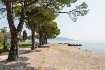 Walking on the shore of Lake Garda Italy