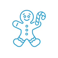 Gingerbread Man Vector Illustration Icon 
