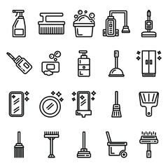 simple icon sets of cleaning perfect for pattern, website, background, user interface, shop, etc. editable stroke 