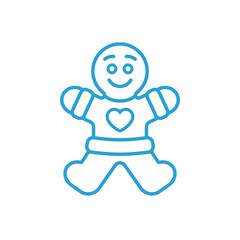 Gingerbread Man Vector Illustration Icon 
