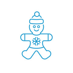 Gingerbread Man Vector Illustration Icon 
