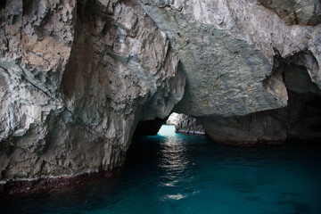 Cave at the blue water of capri