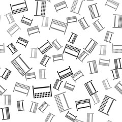 Black Ribbon in finishing line icon isolated seamless pattern on white background. Symbol of finish line. Sport symbol or business concept. Vector Illustration.