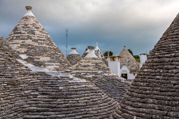 roof of truli houses alberobello italy