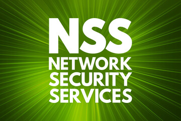NSS - Network Security Services acronym, technology concept background