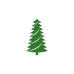 Cedar tree vector icon illustration design template