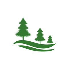 Cedar tree vector icon illustration design template