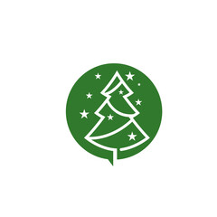 Cedar tree vector icon illustration design template