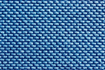 Blue abstract fabric texture background. Copyspace for text.