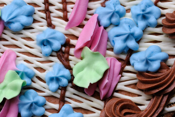 Beautiful flower decoration butter cream