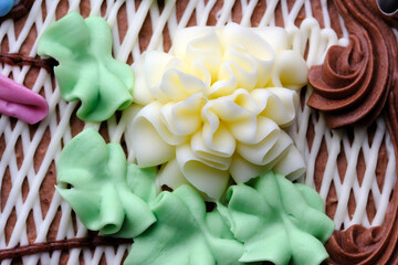 Beautiful flower decoration butter cream
