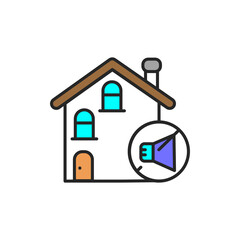Soundproof house color line icon. Pictogram for web page, mobile app, promo.