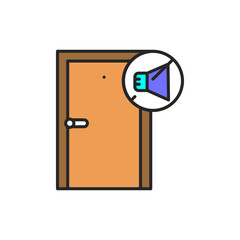 Soundproof door color line icon. Pictogram for web page, mobile app, promo.