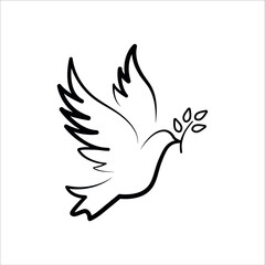 Peace symbol, dove icon vector template.
 - obrazy, fototapety, plakaty