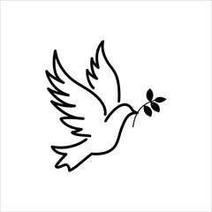 Fototapeta premium Peace symbol, dove icon vector template. 
