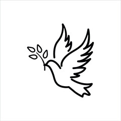 Peace symbol, dove icon vector template.
