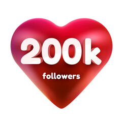 Followers thank you. Red heart for Social Network friends, followers, Web user Thank you celebrate of subscribers or followers and likes.