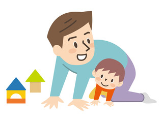 子供と遊ぶお父さん