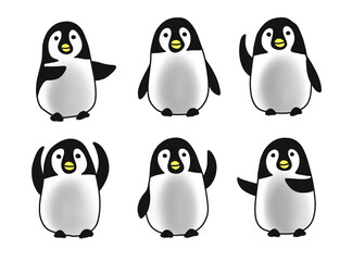 手で色んなポーズをするペンギン

