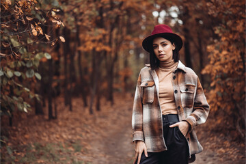 Portrait of romantic woman in fairy forest