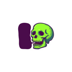skull and speech bubble