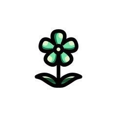 Flower in Garden. Gardening Nature Plant Icon

