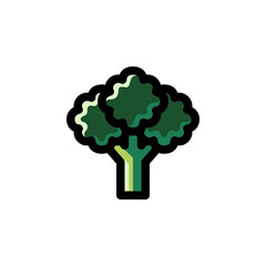 Fresh Organic Broccoli Plant Icon
